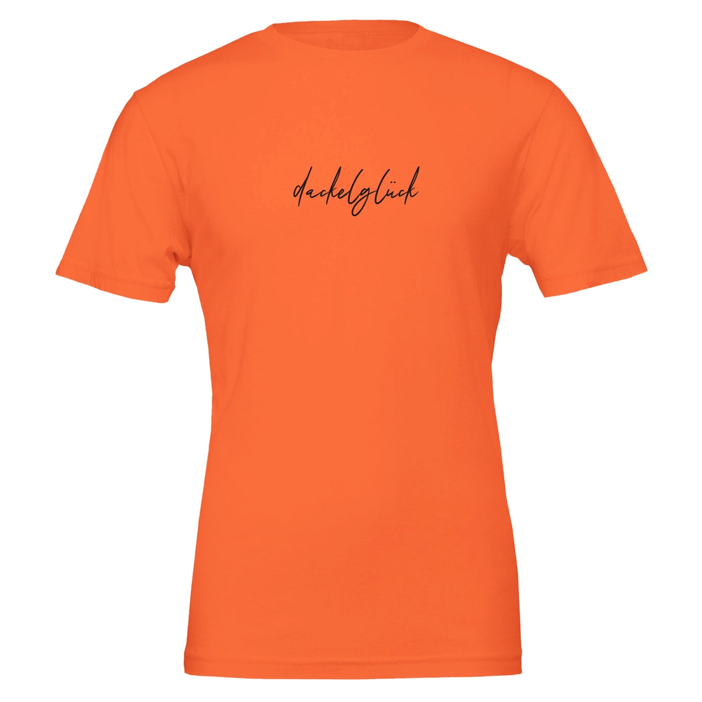 Dackel Unisex T-Shirt "Dackelglück" - Motiv schwarz - XL Orange