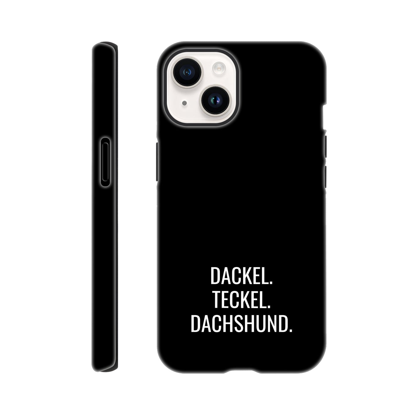 Dackel iPhone Handyhülle "Dackel Teckel Dachshund" - Motiv weiß - iPhone 14