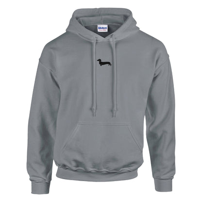 Dackel Hoodie "Pablo" Unisex Pullover - Motiv schwarz - Sport Grey