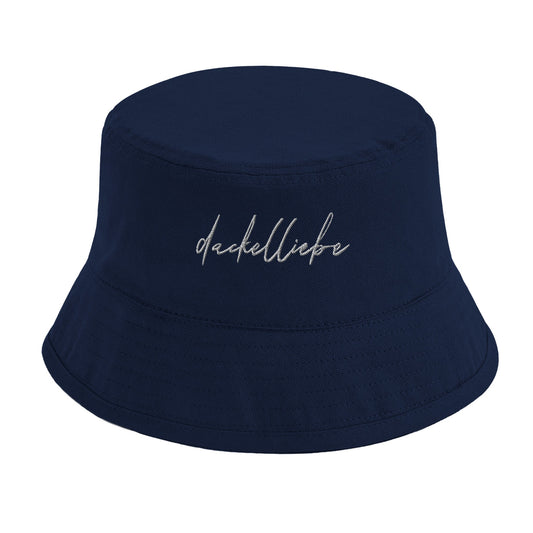 Dackel Bucket-Hat "Dackelliebe" - Motiv hell - Navy