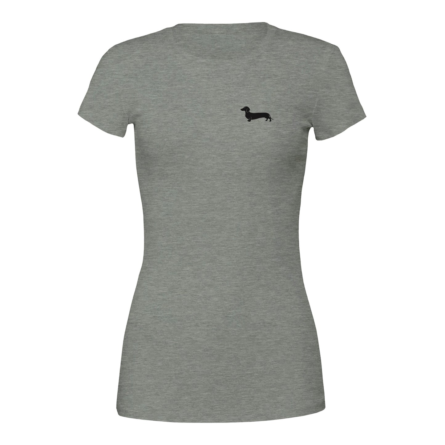 Dackel Damen T-Shirt "Pablo" - Motiv schwarz - Athletic Heather