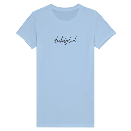 Dackel Damen T-Shirt "Dackelglück" - Motiv schwarz - Baby Blue