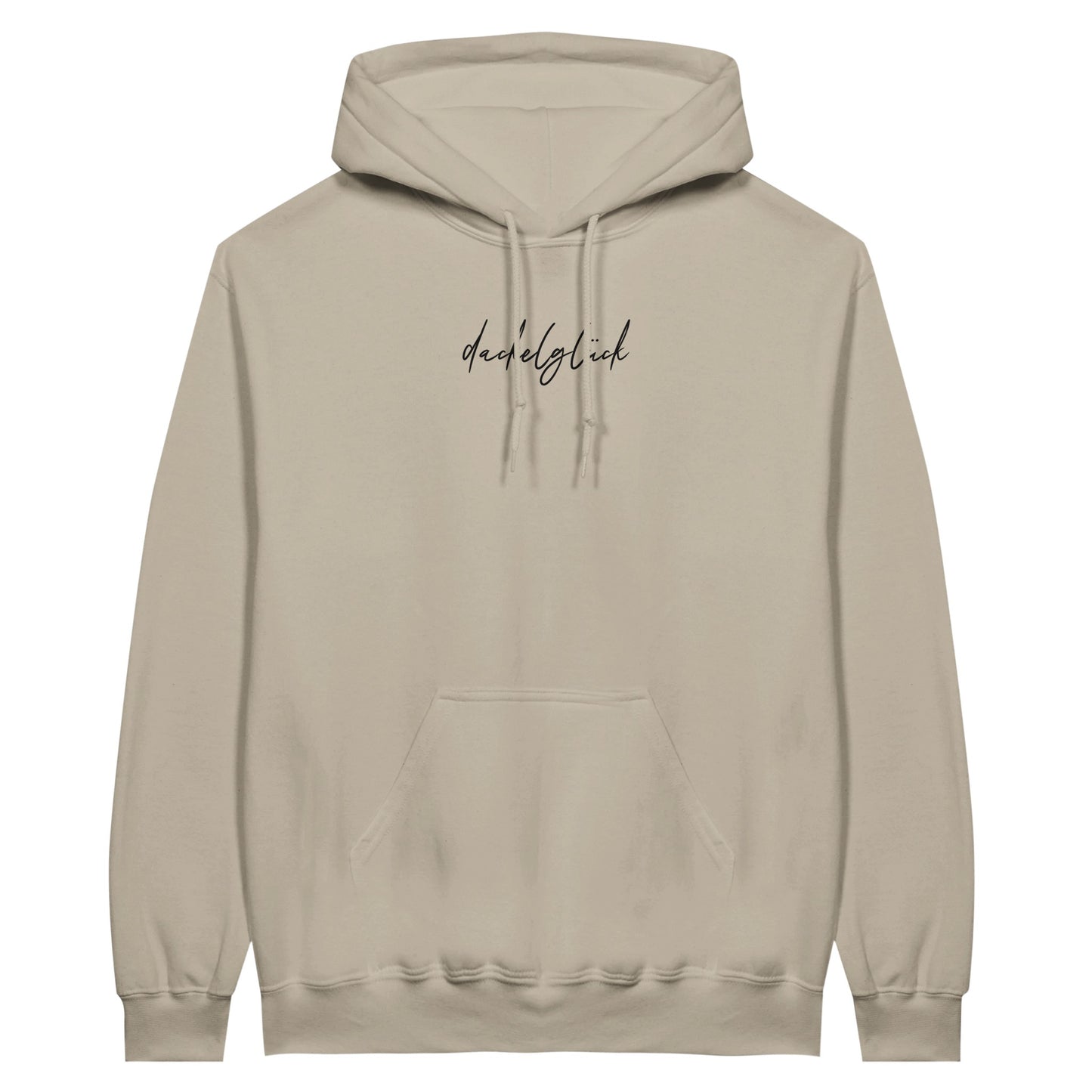 Dackel Hoodie "Dackelglück" Unisex Pullover - Motiv schwarz - Sand