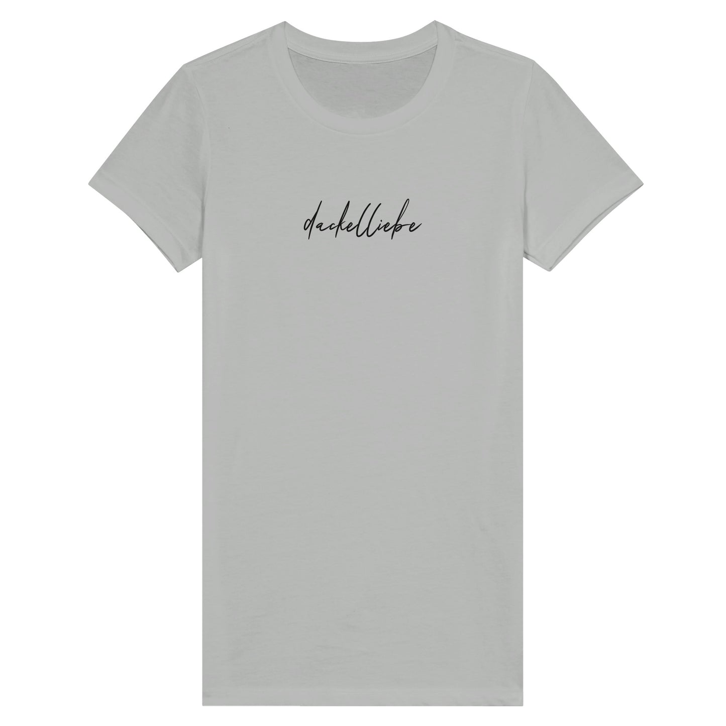 Dackel Damen T-Shirt "Dackelliebe" - Motiv schwarz - Silber