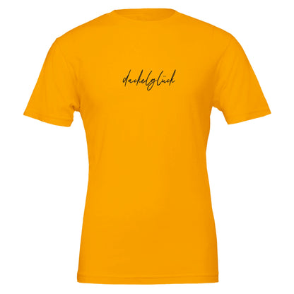 Dackel Unisex T-Shirt "Dackelglück" - Motiv schwarz - XL Gold