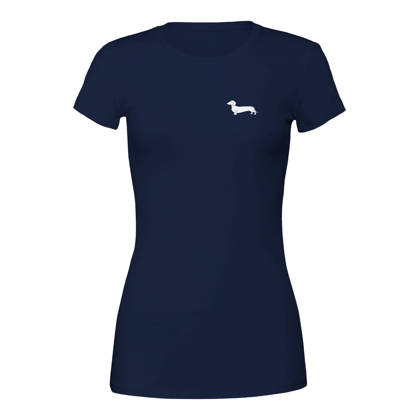 Dackel Damen T-Shirt "Pablo" - Motiv hell - Navy