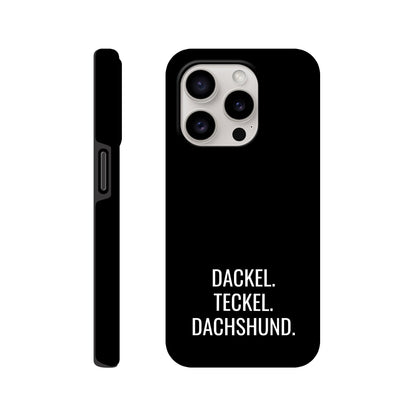 Dackel iPhone Handyhülle "Dackel Teckel Dachshund" - Motiv weiß - iPhone 15 Pro