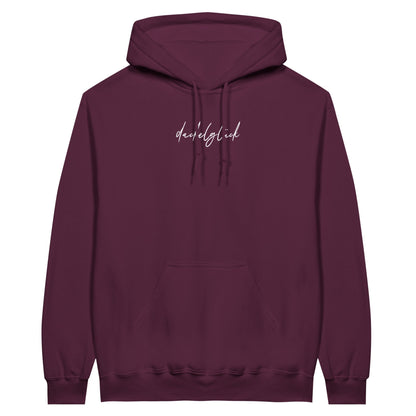 Dackel Hoodie "Dackelglück" Unisex Pullover - Motiv weiß - Maroon