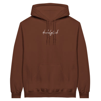 Dackel Hoodie "Dackelglück" Unisex Pullover - Motiv weiß - cocoa