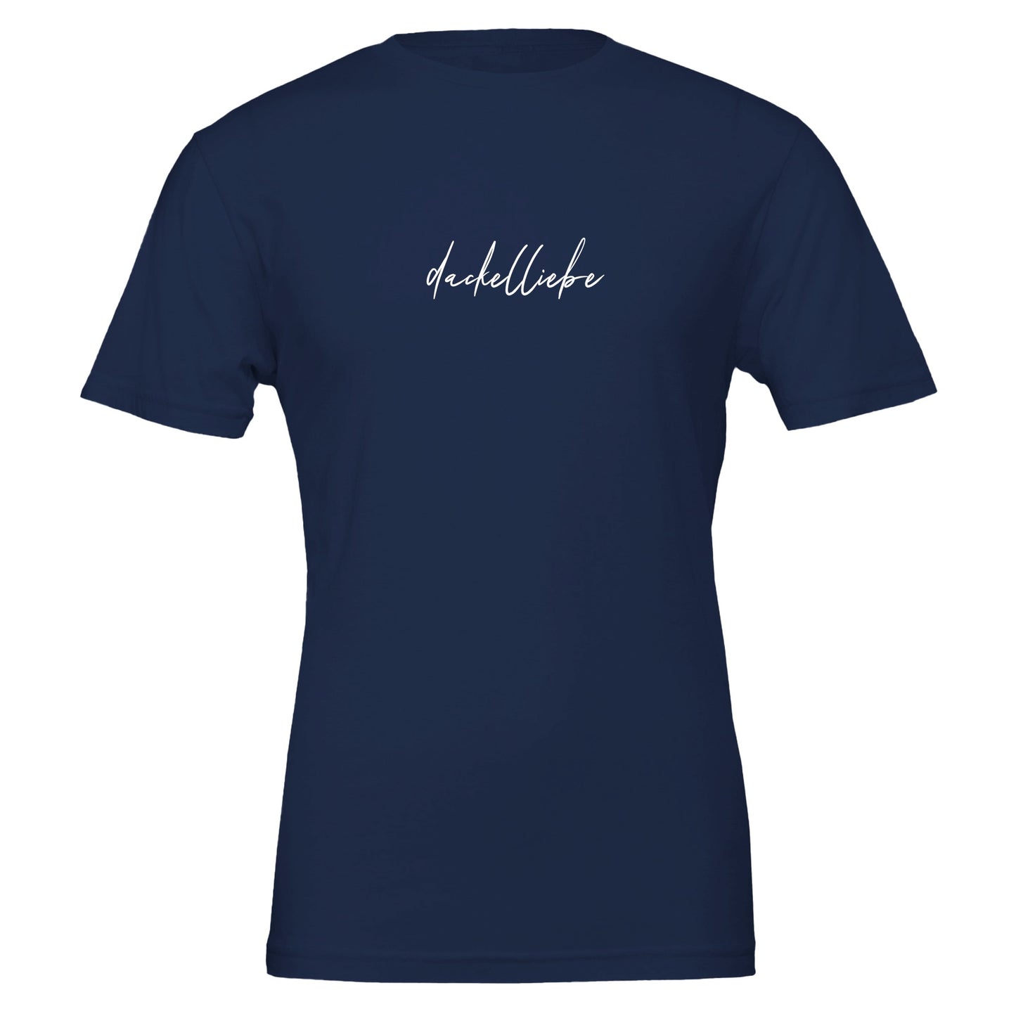 Dackel Unisex T-Shirt "Dackelliebe" - Motiv weiß - Navy