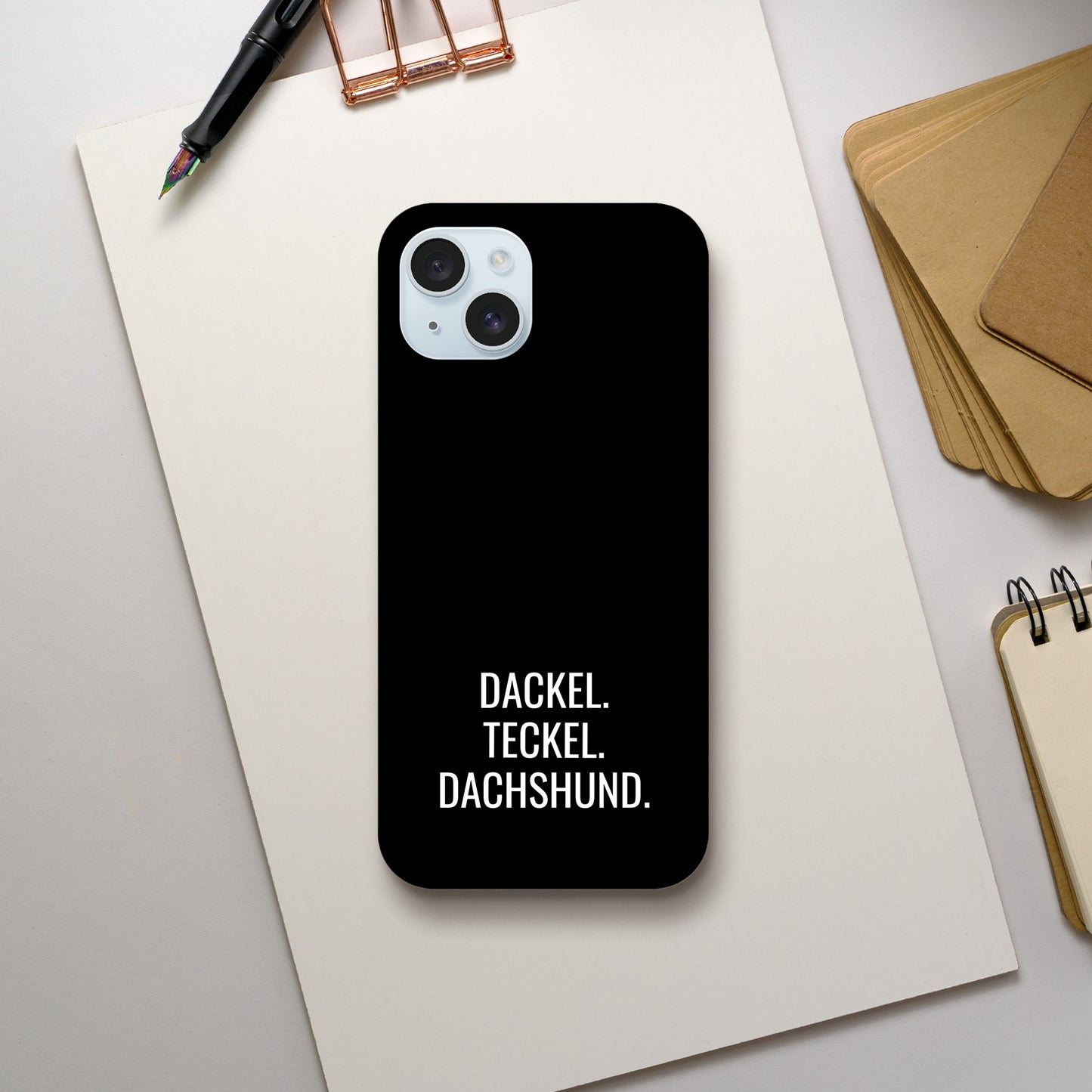 Dackel iPhone Handyhülle "Dackel Teckel Dachshund" - Motiv weiß -