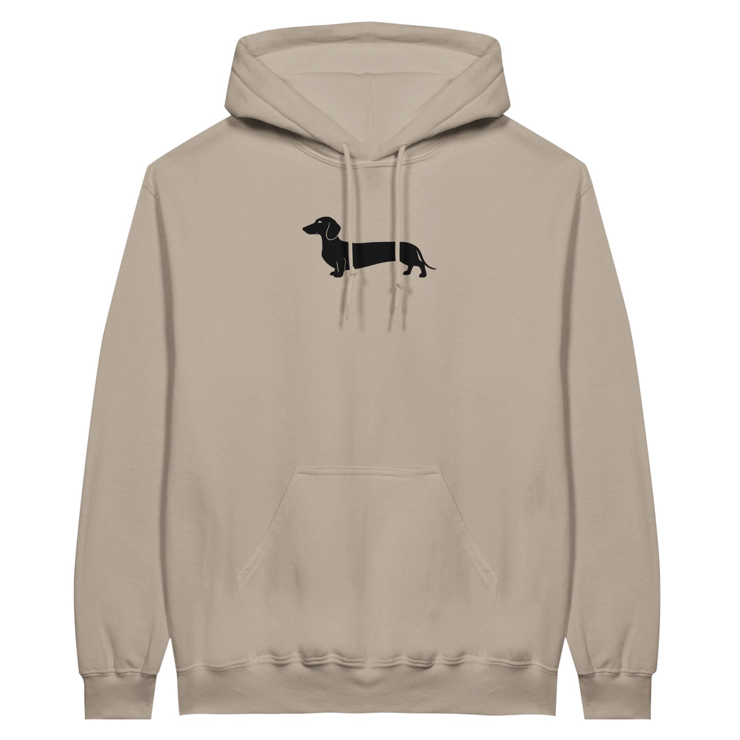 Dackel Hoodie "Pablo" Unisex Pullover - Motiv groß schwarz - cement