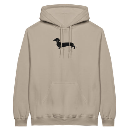 Dackel Hoodie "Pablo" Unisex Pullover - Motiv groß schwarz - cement