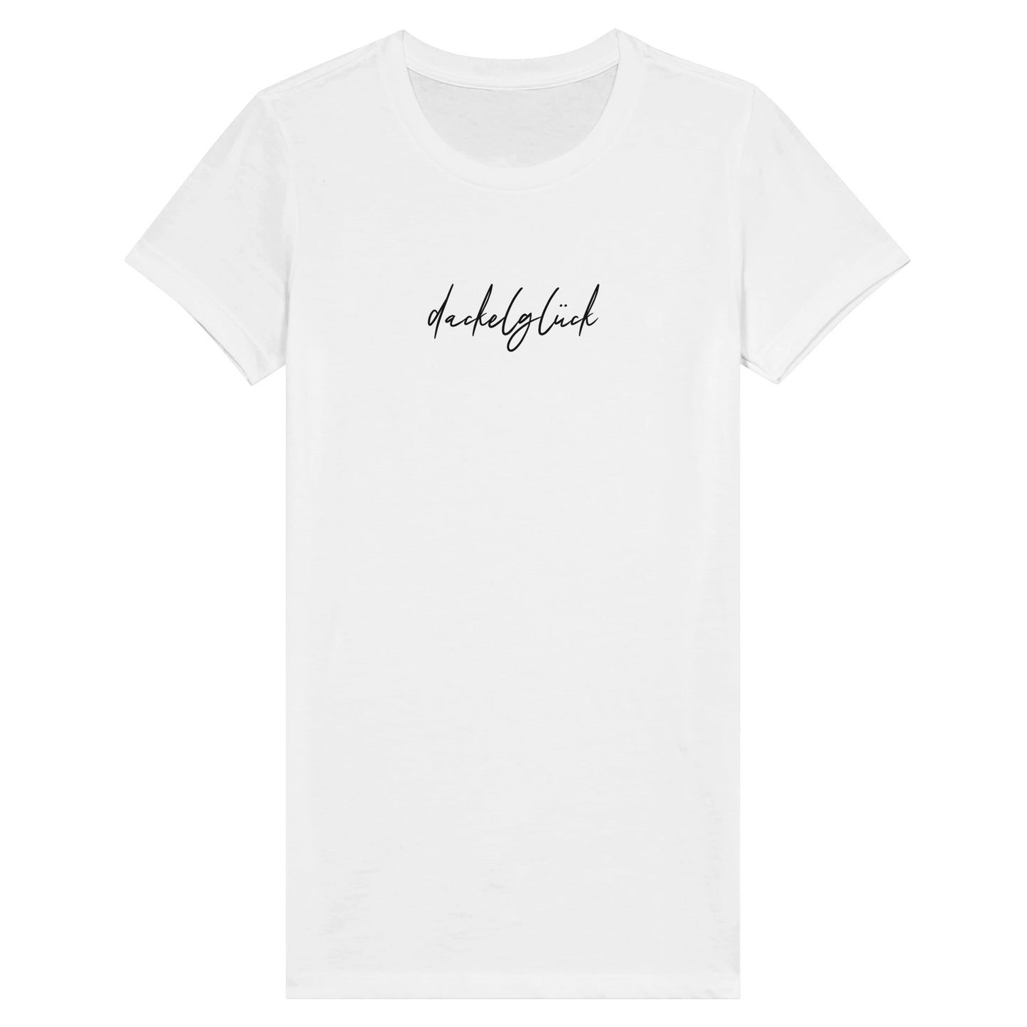 Dackel Damen T-Shirt "Dackelglück" - Motiv schwarz - White