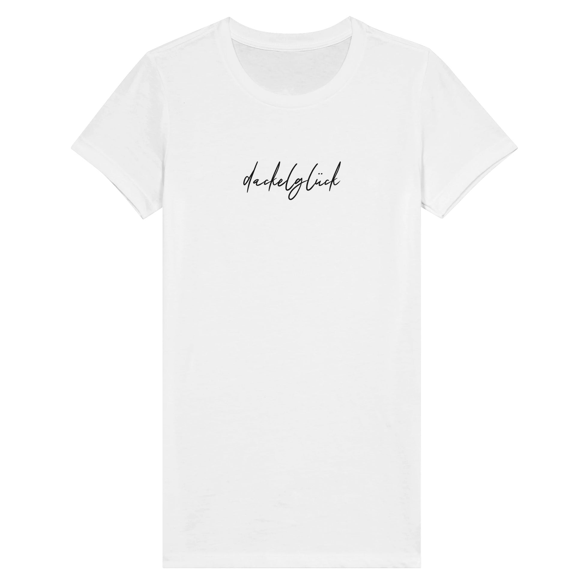 Dackel Damen T-Shirt "Dackelglück" - Motiv schwarz - White