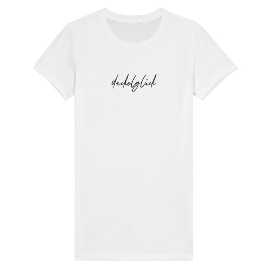 Dackel Damen T-Shirt "Dackelglück" - Motiv schwarz - White