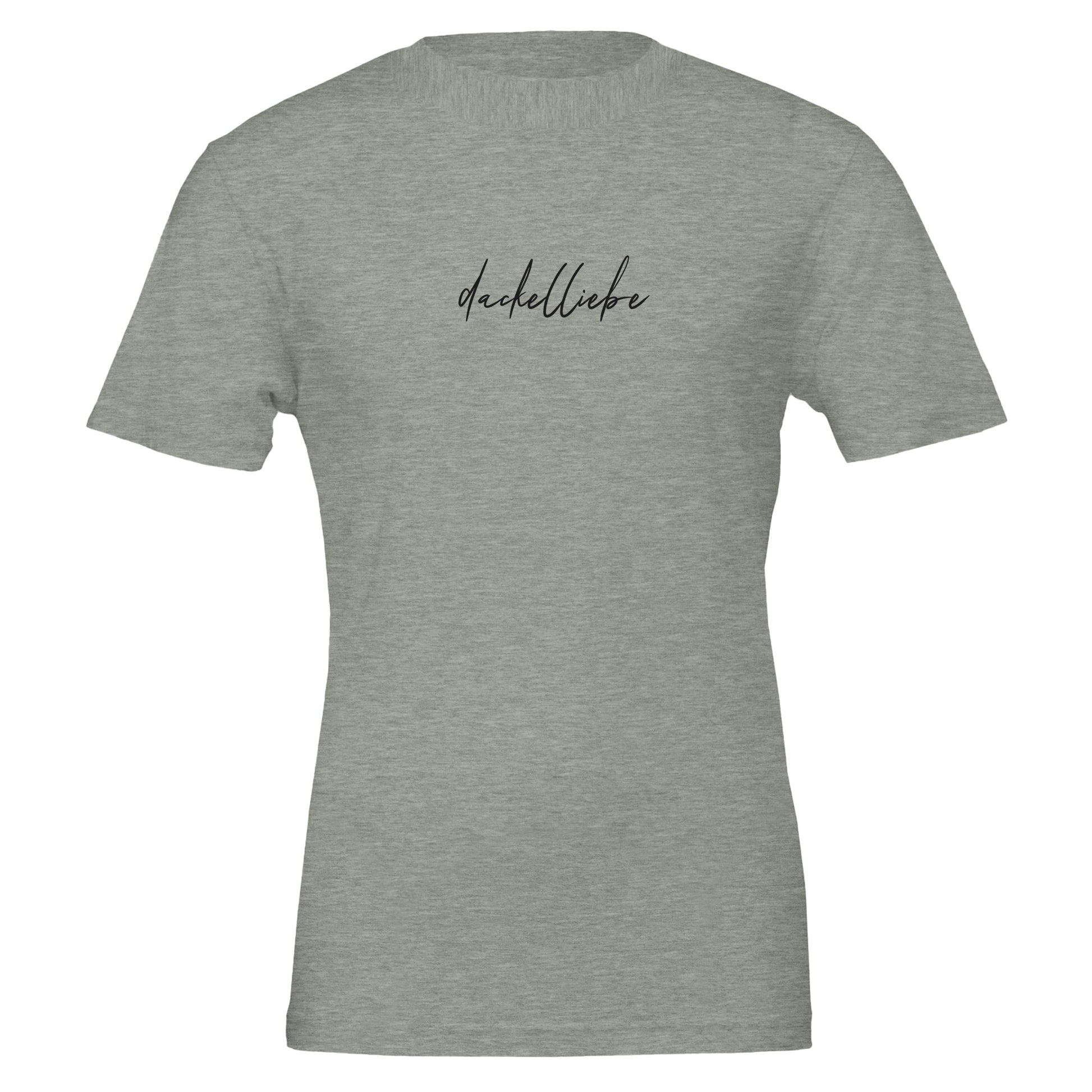 Dackel Unisex T-Shirt "Dackelliebe" - Motiv schwarz - S Athletic Heather