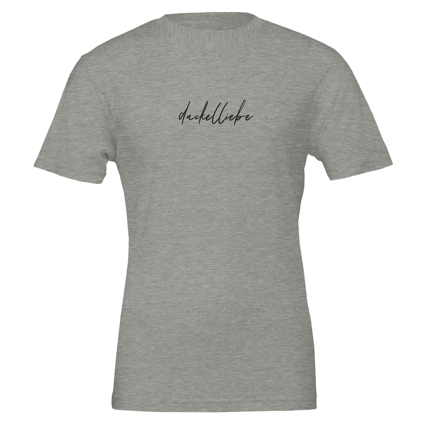 Dackel Unisex T-Shirt "Dackelliebe" - Motiv schwarz - Athletic Heather