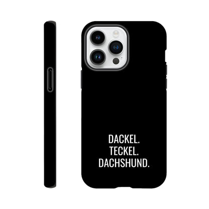 Dackel iPhone Handyhülle "Dackel Teckel Dachshund" - Motiv weiß - iPhone 14 Pro Max