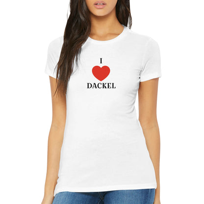 Dackel Damen T-Shirt "Love" - Motiv schwarz -