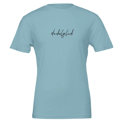 Dackel Unisex T-Shirt "Dackelglück" - Motiv schwarz - 2XL Baby Blue