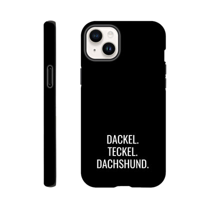 Dackel iPhone Handyhülle "Dackel Teckel Dachshund" - Motiv weiß - iPhone 14 Plus