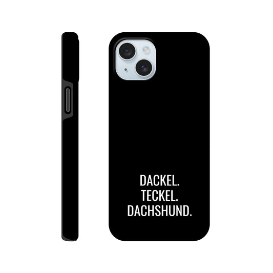 Dackel iPhone Handyhülle "Dackel Teckel Dachshund" - Motiv weiß - iPhone 15 Plus