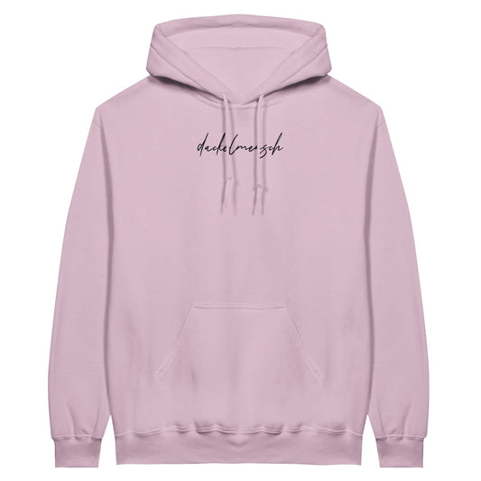 Dackel Hoodie "Dackelmensch" Unisex Pullover - Motiv schwarz - Light Pink