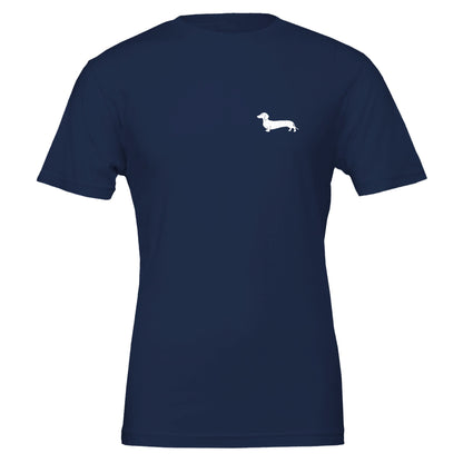 Dackel Unisex T-Shirt "Pablo" - Motiv weiß - Navy