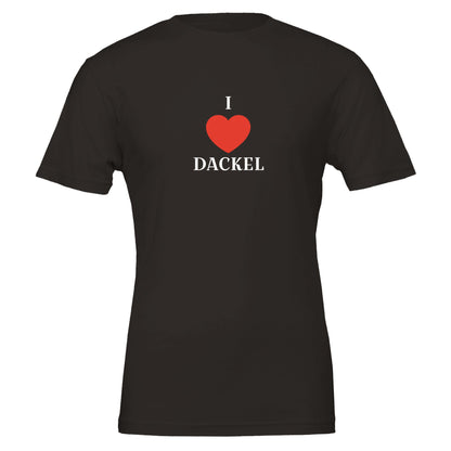 Dackel Unisex T-Shirt "Love" - Motiv weiß -