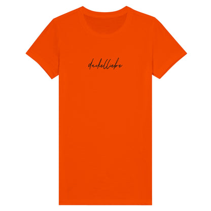 Dackel Damen T-Shirt "Dackelliebe" - Motiv schwarz - Orange