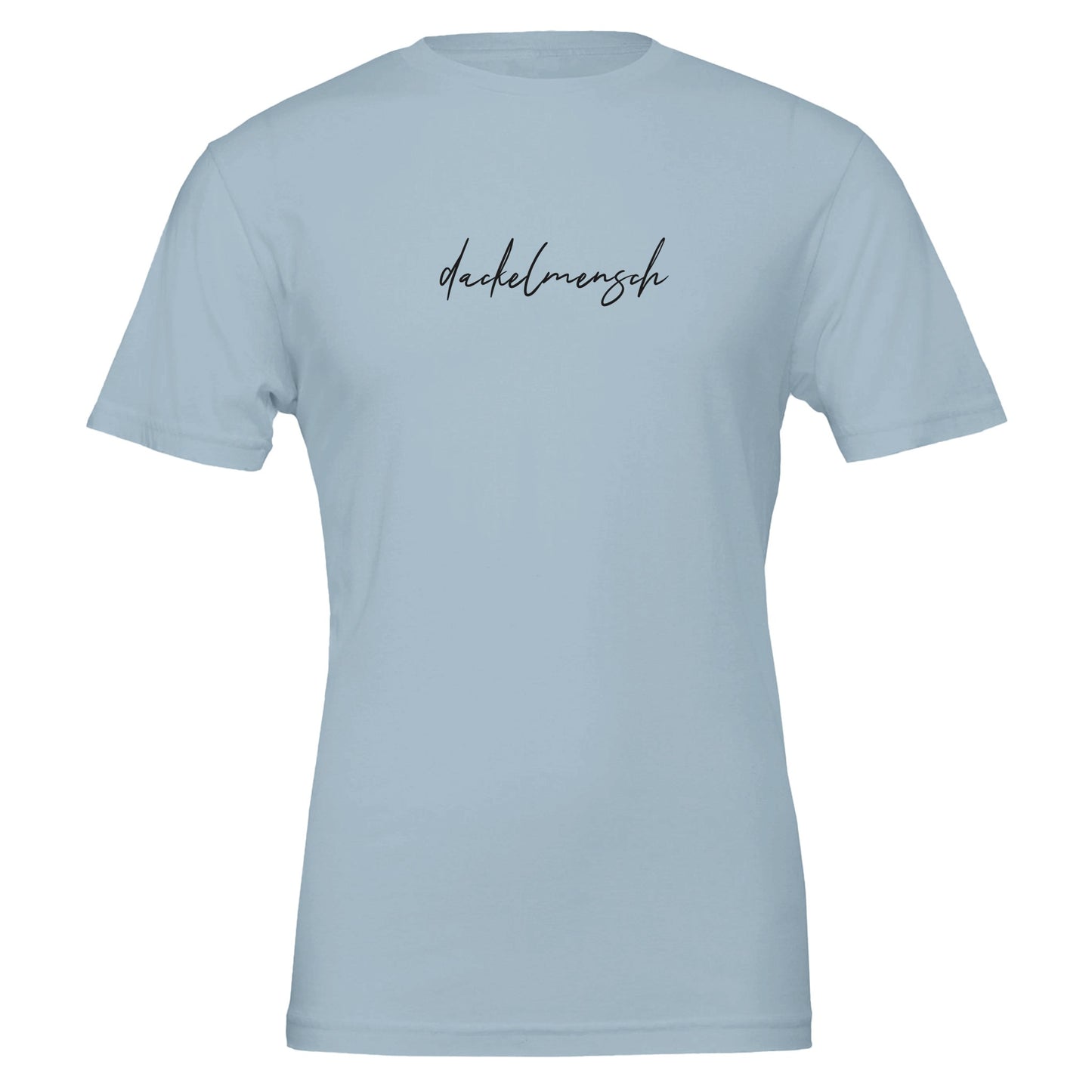 Dackel Unisex T-Shirt "Dackelmensch" - Motiv schwarz - Light Blue