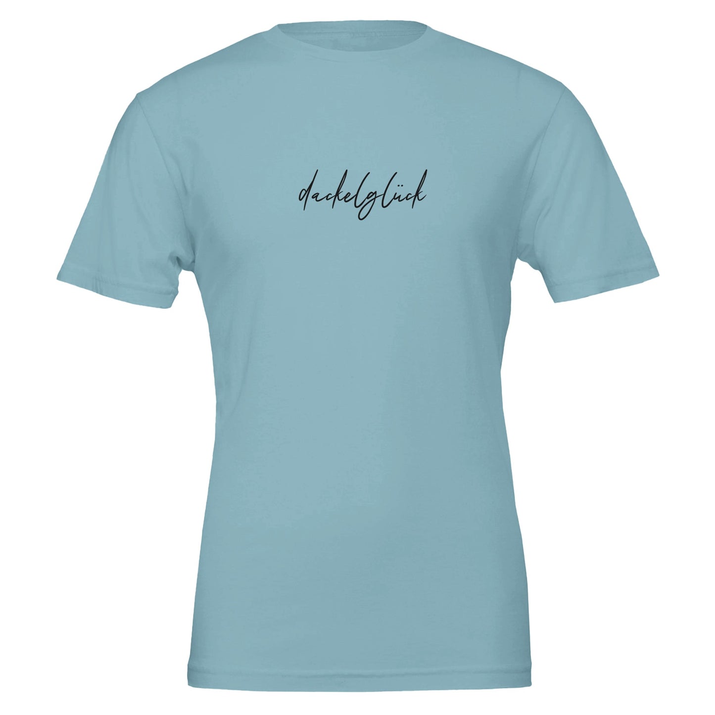 Dackel Unisex T-Shirt "Dackelglück" - Motiv schwarz - Baby Blue