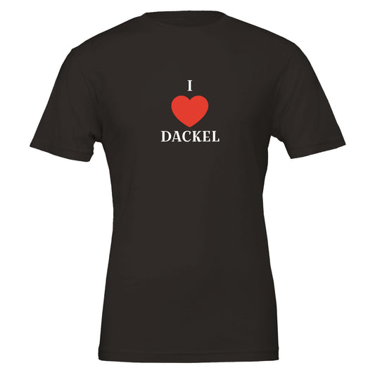 Dackel Unisex T-Shirt "Love" - Motiv weiß - S