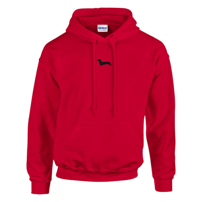 Dackel Hoodie "Pablo" Unisex Pullover - Motiv schwarz - Rot