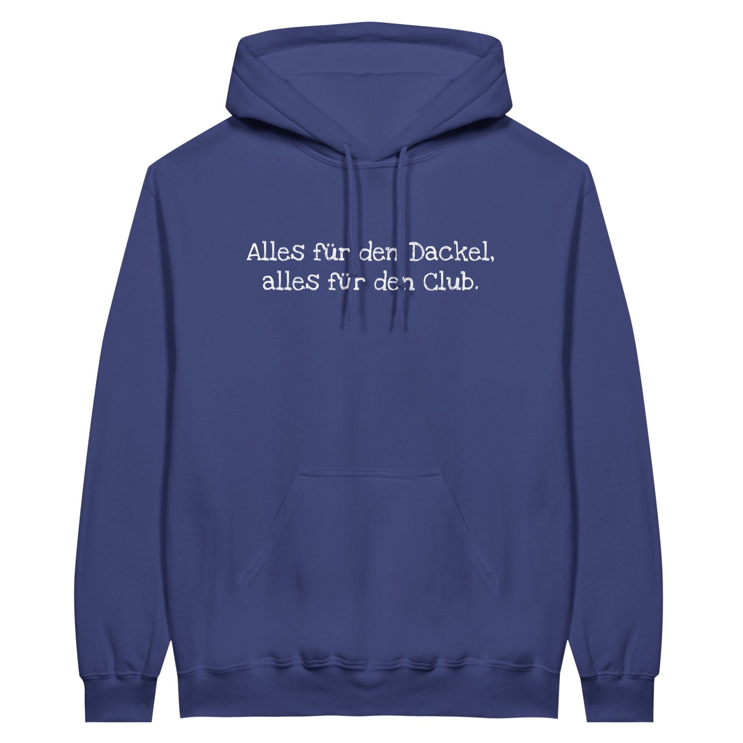 Dackel Hoodie "Alles für den Dackel, alles für den Club" Unisex Pullover - Motiv weiß - Lila