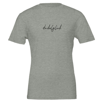 Dackel Unisex T-Shirt "Dackelglück" - Motiv schwarz - Athletic Heather