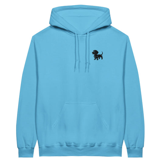 Dackel Hoodie "Gustav" Unisex Pullover - Motiv schwarz - Sky