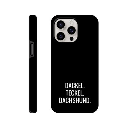 Dackel iPhone Handyhülle "Dackel Teckel Dachshund" - Motiv weiß - iPhone 15 Pro Max