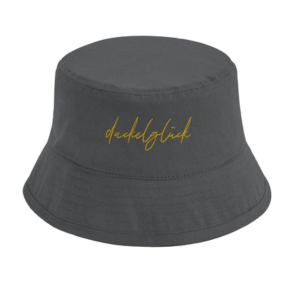 Dackel Bucket-Hat "Dackelglück" - Motiv gelb - Graphite Grey