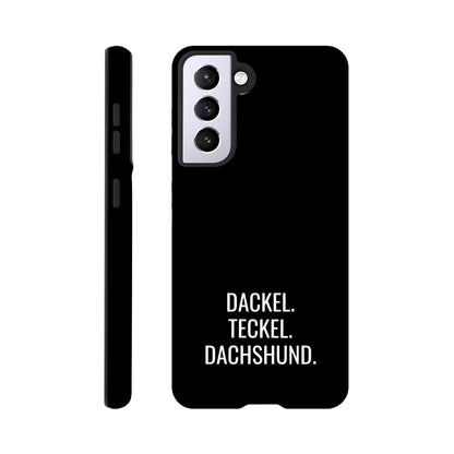 Dackel Samsung Handyhülle "Dackel Teckel Dachshund" - Motiv weiß - Galaxy S21