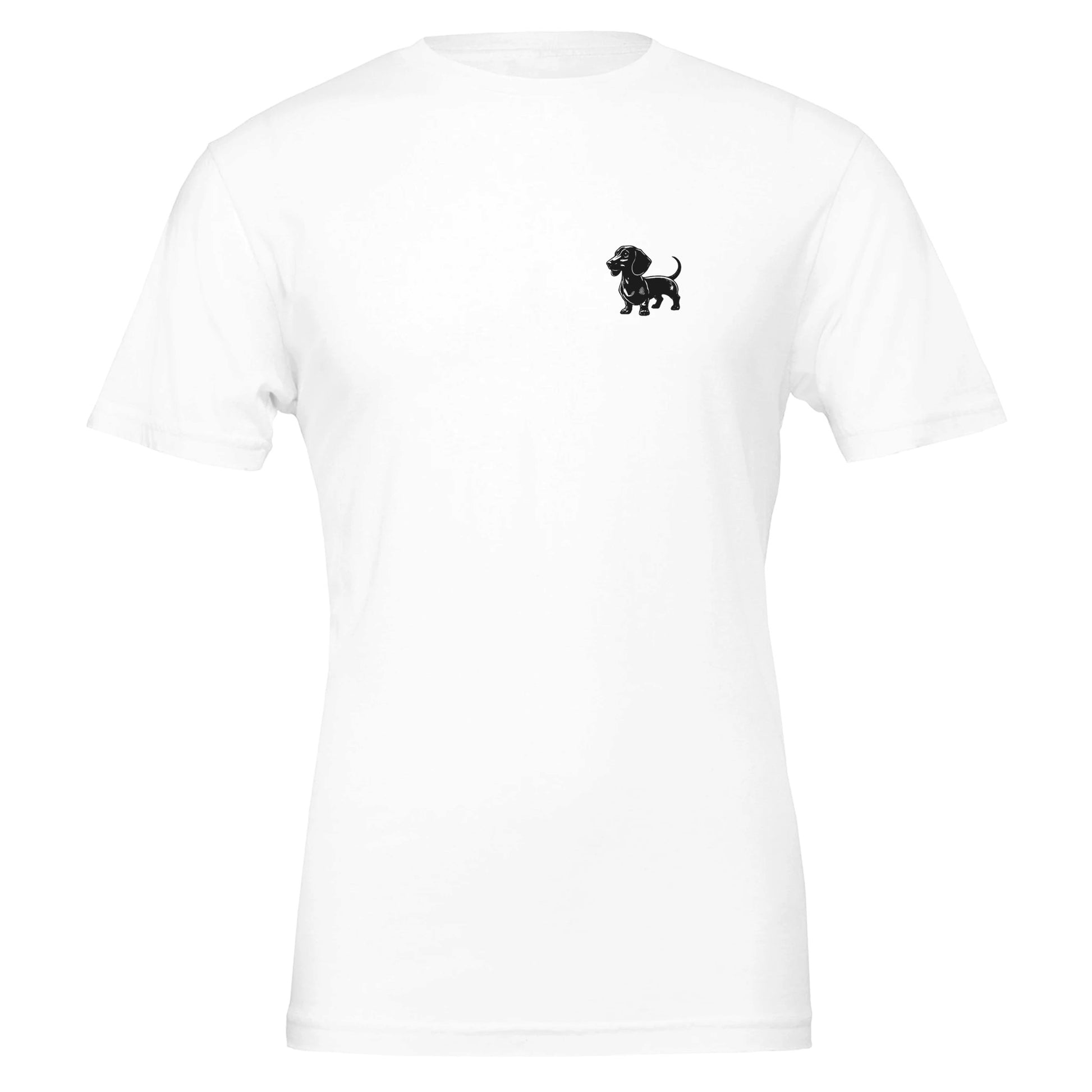 Dackel Unisex T-Shirt "Gustav" - Motiv schwarz - White