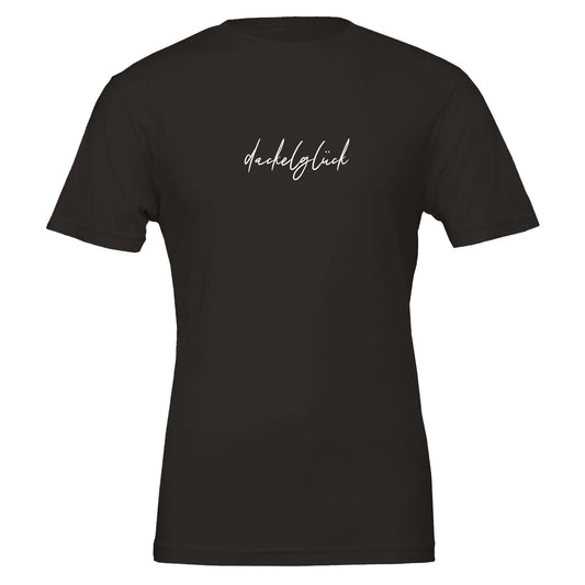 Dackel Unisex T-Shirt "Dackelglück" - Motiv weiß - S Black