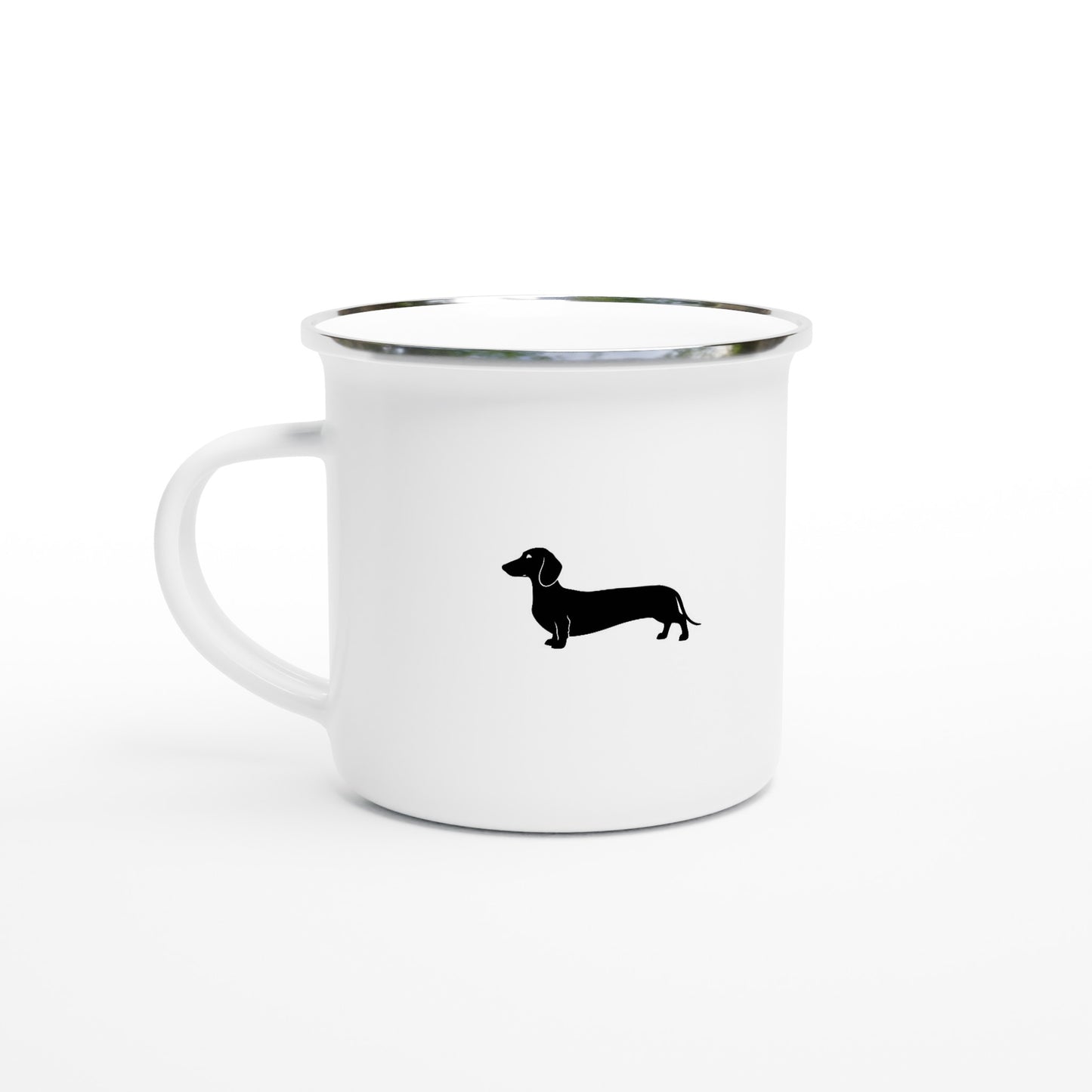 Dackel Enamel Tasse "Pablo" - Weiß - Default Title