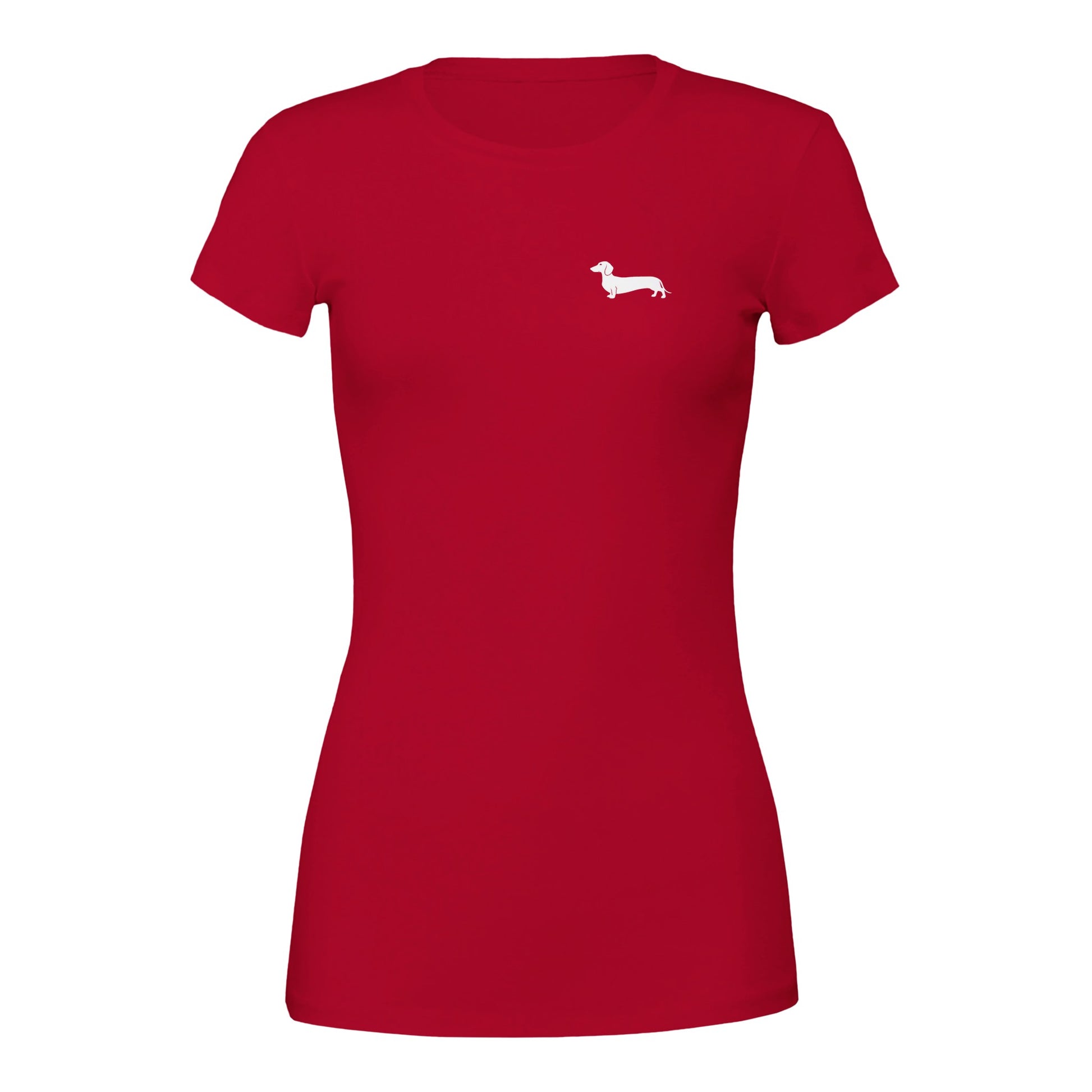 Dackel Damen T-Shirt "Pablo" - Motiv hell - Red