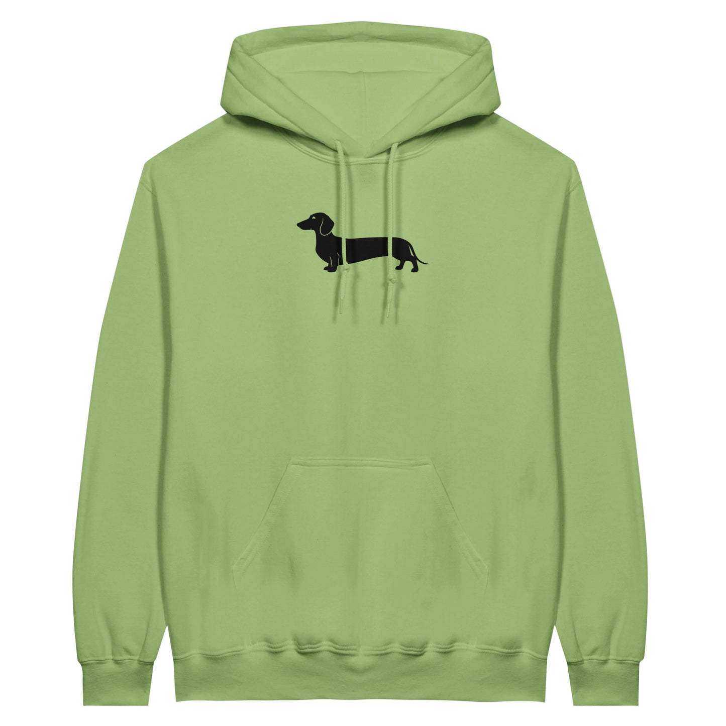 Dackel Hoodie "Pablo" Unisex Pullover - Motiv groß schwarz - pistachio