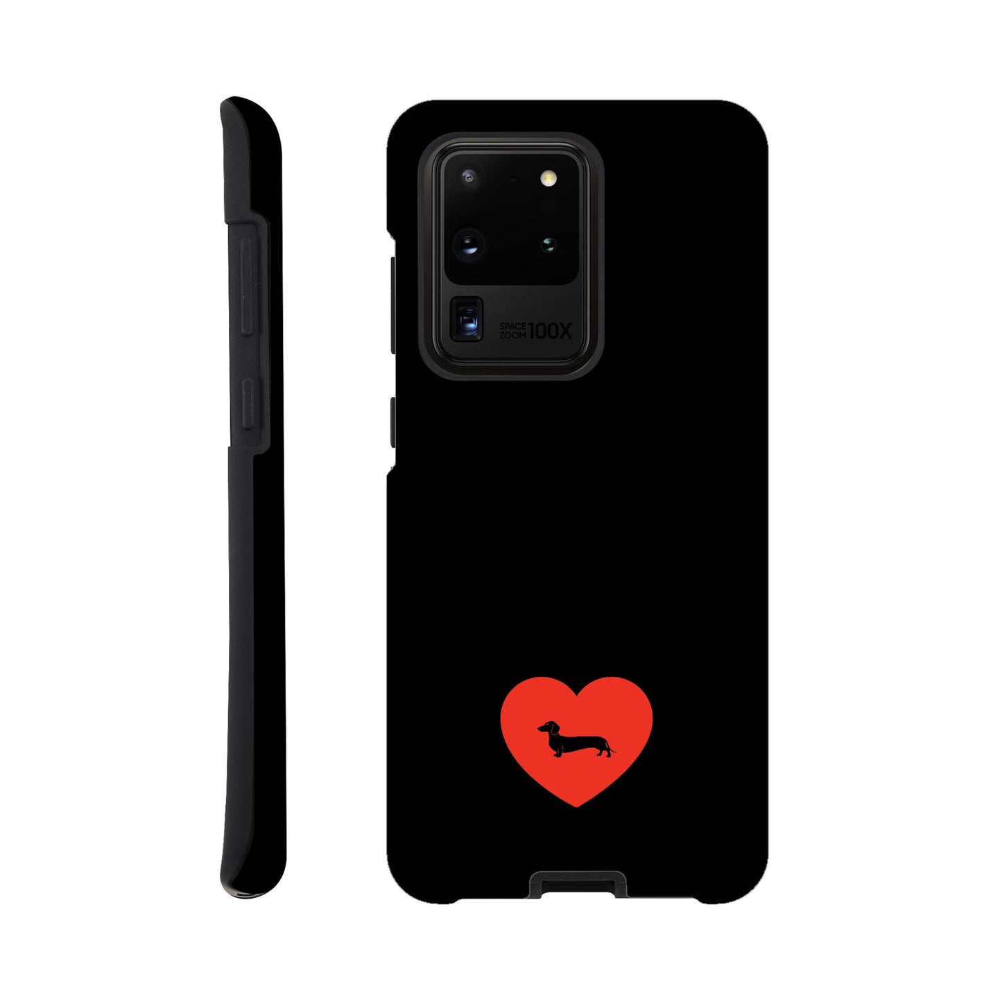 Dackel Samsung Handyhülle "Pablo Love" - Motiv schwarz unten - Galaxy S20 Ultra