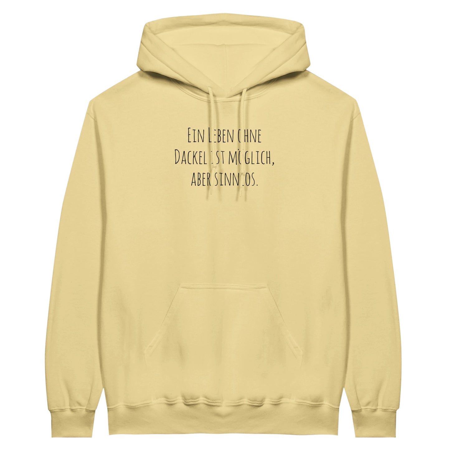 Dackel Hoodie "Sinnlos" Unisex Pullover - Motiv schwarz - yellow haze