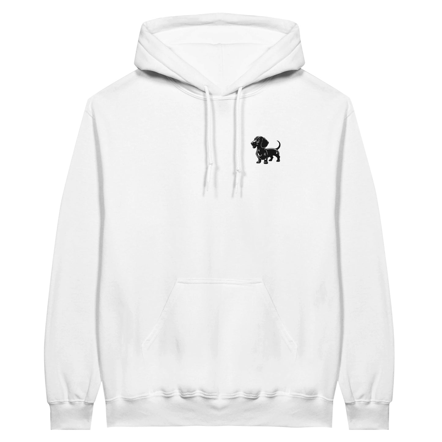 Dackel Hoodie "Gustav" Unisex Pullover - Motiv schwarz - White