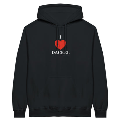 Dackel Hoodie "Love" Unisex Pullover - Motiv weiß - 2XL